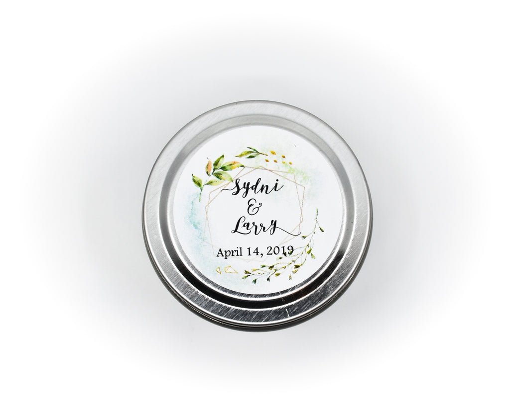 Wedding/Party Favors -  150 Two Ounces Travel Silver Tin Soy Candles Pattern B