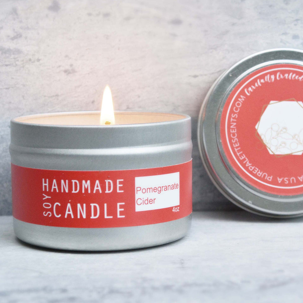 Pomegranate Cider Tin Candles