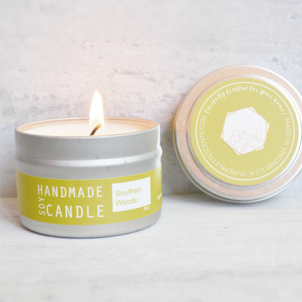 Southern Woods Tin Candles