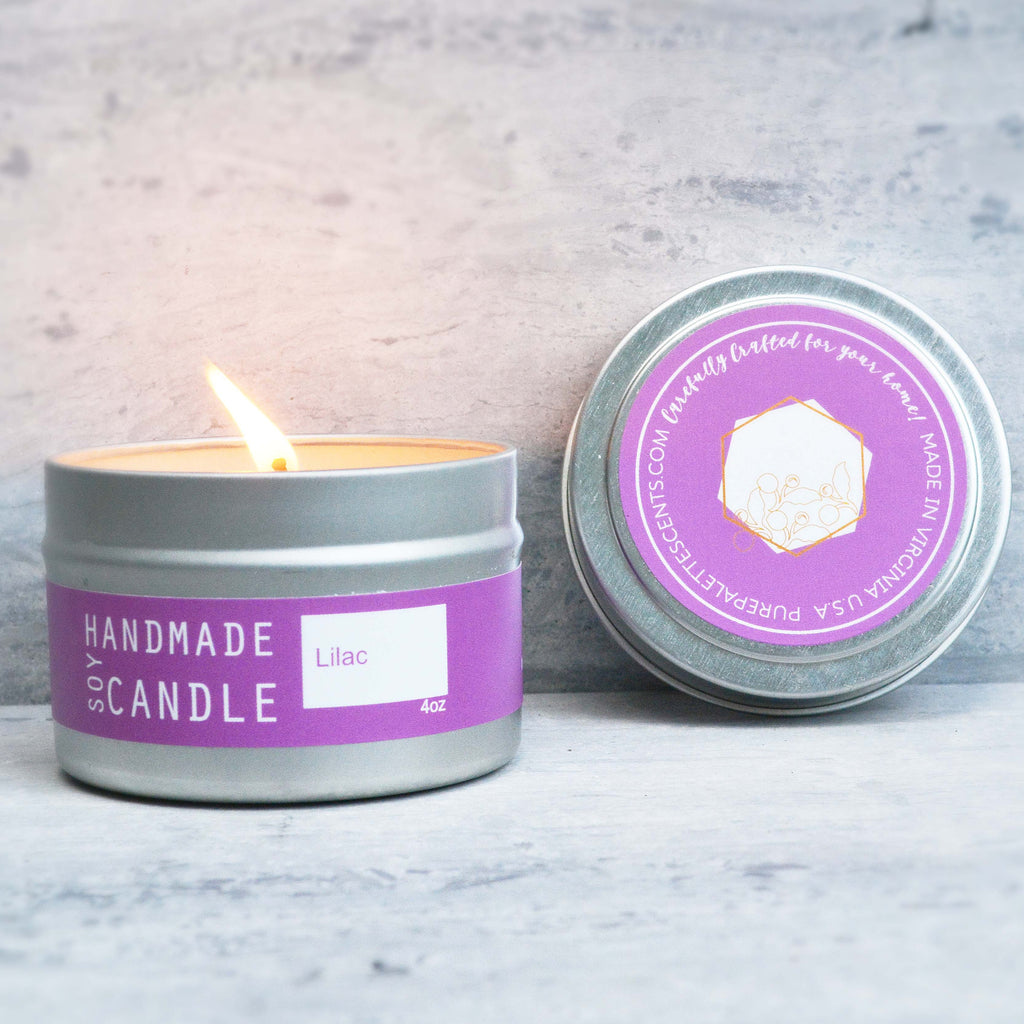 Lilac Travel Tin Candles