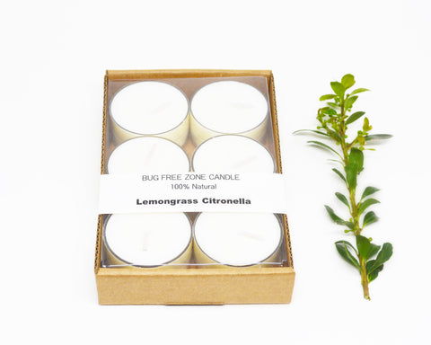 Lemongrass Citronella Natural Bug Mosquitoes Repellent Soy Tea Lights